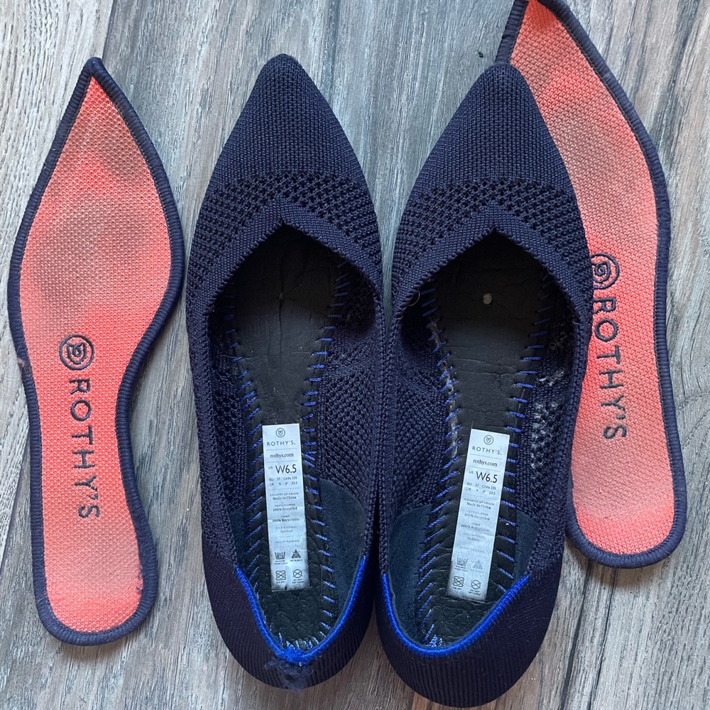 Navy Rothy’s pointy toe flats - Picture 3 of 6